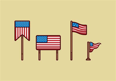 American Flag Set Vector 375064 Vector Art at Vecteezy