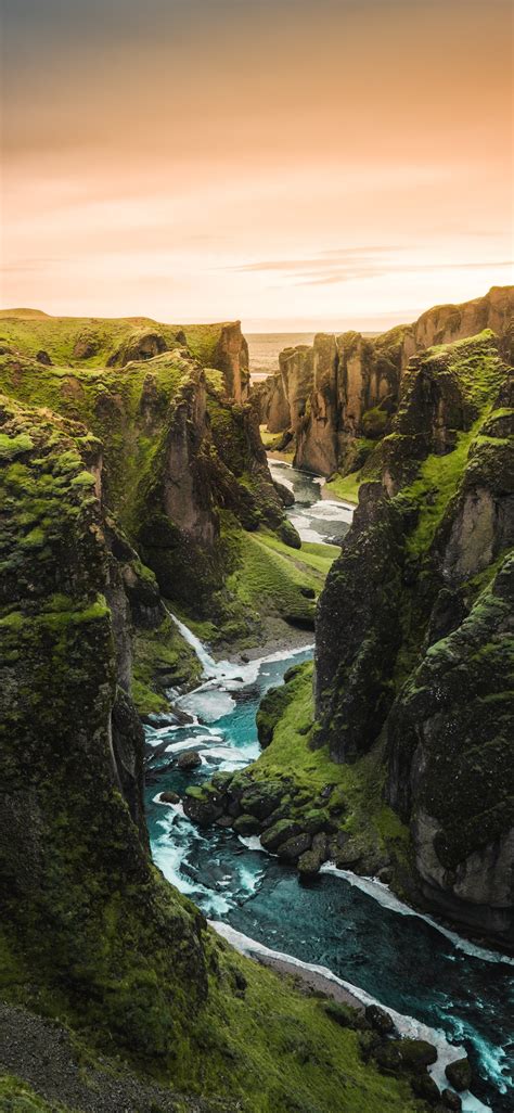 river with mountains on sides iPhone X Wallpapers Free Download