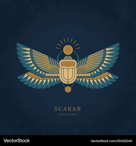 Scarab beetle symbol ancient egyptians Royalty Free Vector