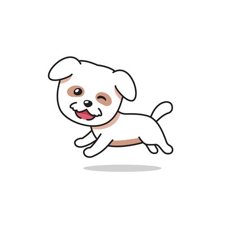 Vector cartoon character happy white dog running 2276216 Vector Art at ...