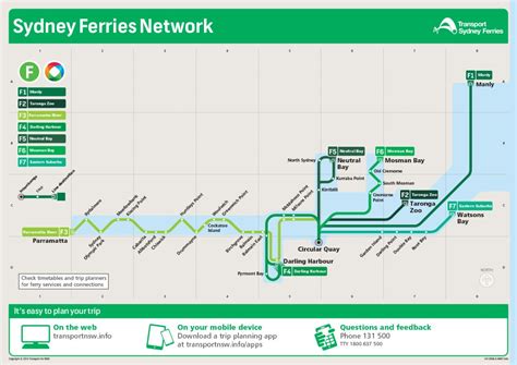 Transit Maps: Official Map: Sydney Ferries Network, 2015