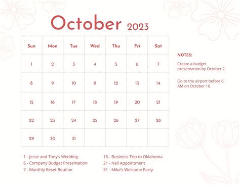 October 2023 Calendar Editable Template - Get Calendar 2023 Update