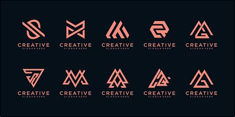 Set of monogram logo design inspiration. monogram logo design template ...