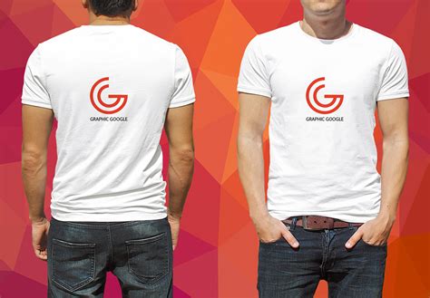 Front and back male T-Shirt Mockup - Mockup World