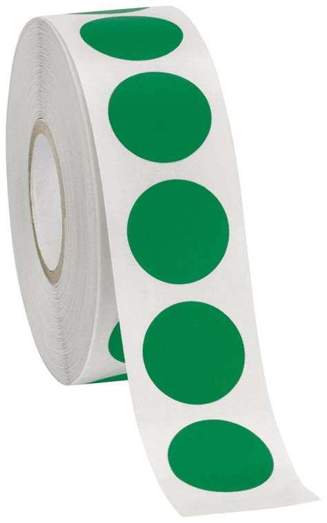 Self-Adhesive Labels (3/4" Diameter Circle) - Green - 1000 Labels Per ...