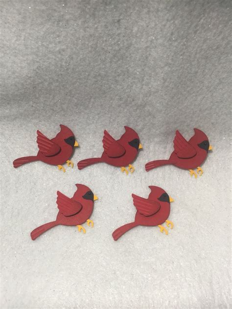 Cardinal Paper Pieced Scrapbook DIY Embellishments - Etsy