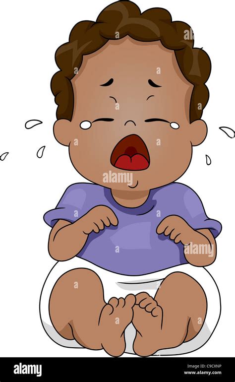 Illustration of a Baby Crying Stock Photo - Alamy