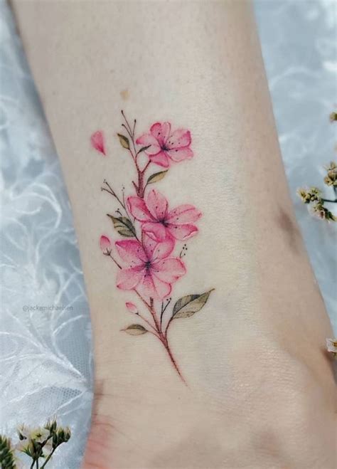 Pink Flower Tattoo | InkStyleMag