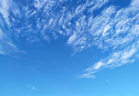 White clouds in the clear blue sky