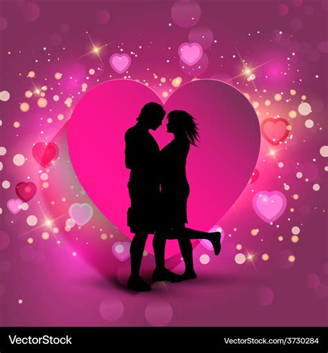 Couple on a heart background Royalty Free Vector Image