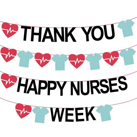 Happy Nurses Week Banner Thank You Nurses Party Decorations - Nurse ...