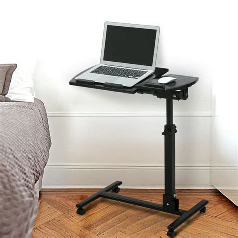 LANGRIA Mobile Desk Angle&Height Adjustable Rolling Table Over Bed ...