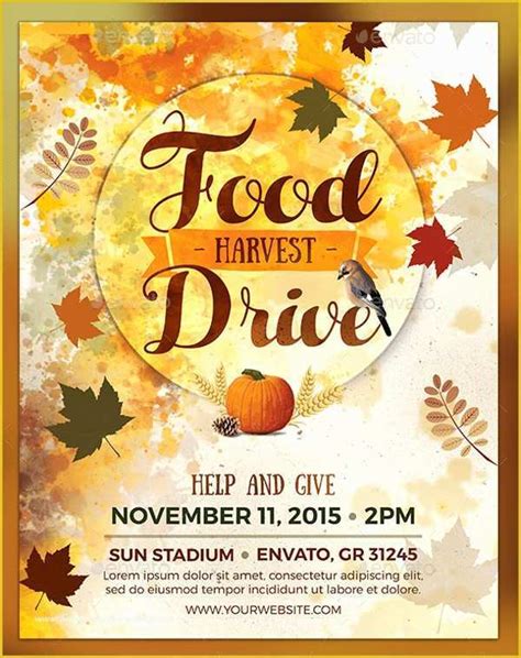 Thanksgiving Food Drive Flyer Template Free Of Thanksgiving Food Drive ...