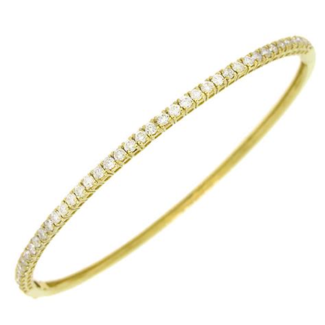 Yellow Gold Stackable Diamond Bangle Bracelet