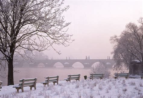 Charles Bridge in Prague in Winter