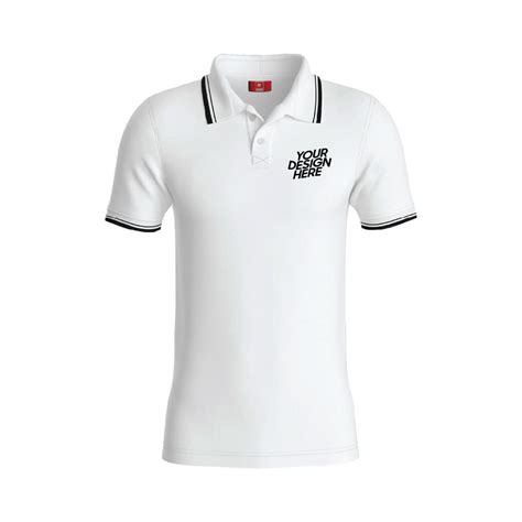 White Premium Performance DryFit Collar T-shirt With Black Tipping ...