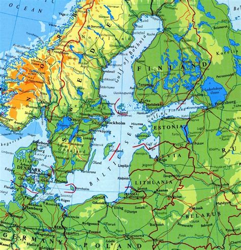 Baltic Sea physical map