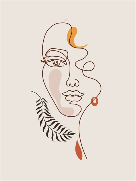 Wall Art Print | Line Art - Face | Europosters