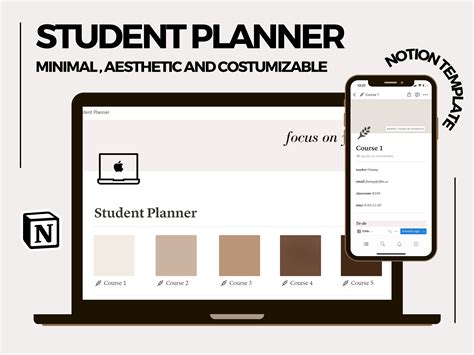 Student Planner Notion Template, School Planner for Student, Academic ...