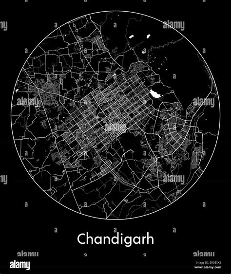 City Map Chandigarh India Asia vector illustration Stock Vector Image ...