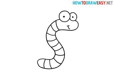 Cartoon Worm Drawing | Worm drawing, Drawings, Easy drawings