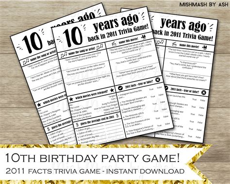 2011 10th Birthday Party Games Birthday Party Games for | Etsy