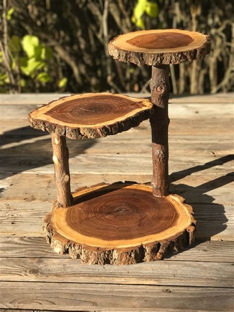 Jumbo 3 Tiered Elm Wood Rustic Cake 30 Cupcake Stand | Etsy