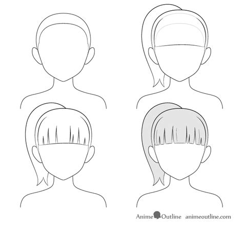 How To Draw Anime And Manga Hair Female Animeoutline