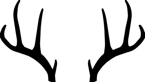 antlers silhouette, deer, hunting free svg file - SVG Heart