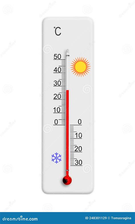 Celsius Scale Thermometer for Measuring Weather Temperature Stock Image ...