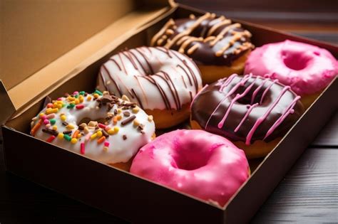 Premium AI Image | A box of donuts