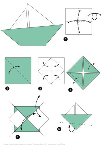 Origami Little Boat Instructions | Free Printable Papercraft Templates