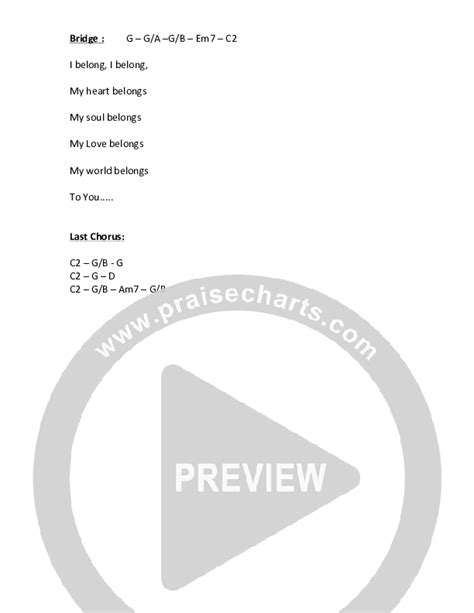 I Belong To You Chords PDF (Fuzed Worship) - PraiseCharts
