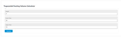 Trapezoidal Footing Volume Calculator - Calculator Academy