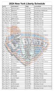 2024 New York Liberty Schedule - Interbasket