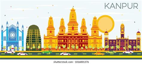 Kanpur India City Skyline Color Buildings Stock Vector (Royalty Free ...