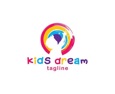 Premium Vector | Colorful rainbow kids logo design template