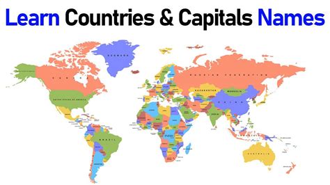 World Map With Countries Labeled And Capitals