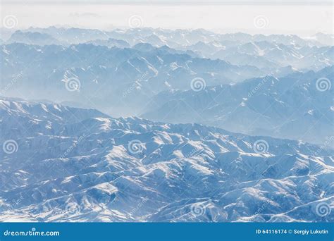 Aerial view of Himalayas stock photo. Image of asia, wonderful - 64116174