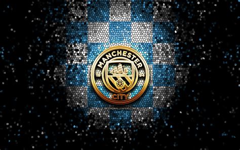 Download wallpapers Manchester City FC, glitter logo, Premier League ...