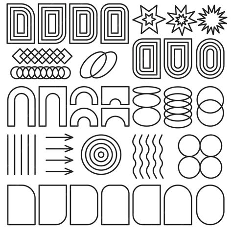 Premium Vector | Set of thin line abstract geometric shapes vector ...