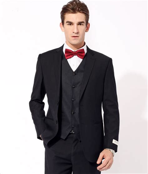 Wedding suits men black, Black suit red tie, Wedding suits men