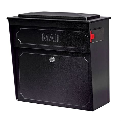 Mail Boss Black Townhouse Wall Mount Locking Mailbox | The Home Depot ...