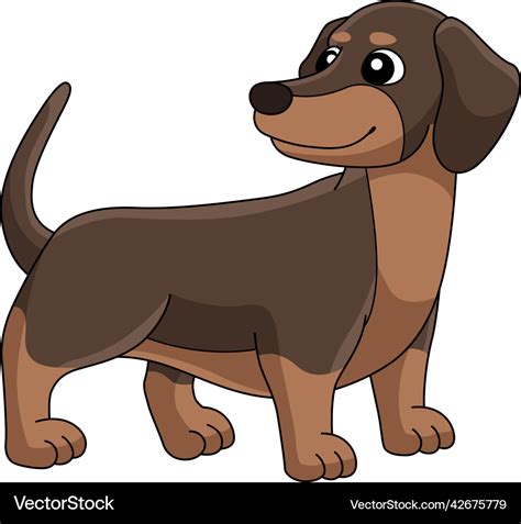 Dachshund Dog Cartoon Colored Clipart Royalty Free Vector