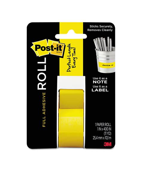 Full Adhesive Label Roll, 1 x 400, Yellow, 1/Roll