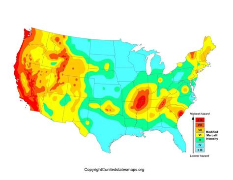 US Earthquake Map | USA Earthquake Risk Map Printable