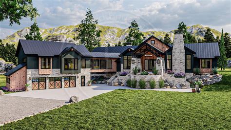 Plan 62965DJ: Modern Mountain House Plan With Living Levels For A Side ...