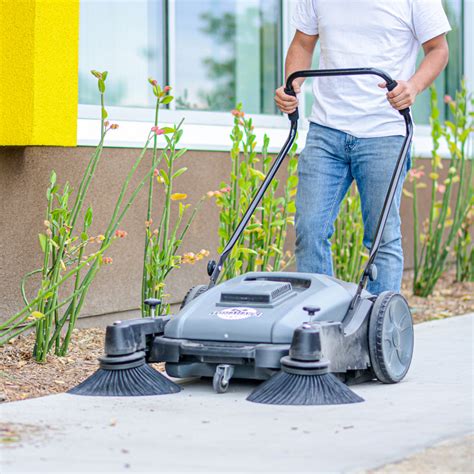 Commercial 38" Push Sweeper with Triple Power Brooms – Tomahawk Power