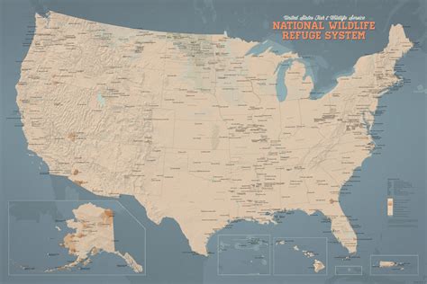 US National Wildlife Refuge System Map 24x36 Poster - Best Maps Ever