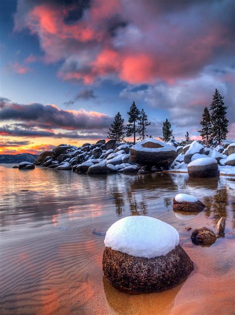 HD wallpaper: snow on stone photography, lake tahoe, lake tahoe, First ...